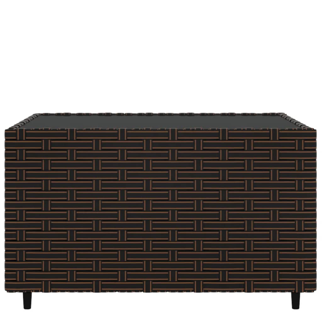 Salontafel Tuin Vierkant 50X50X30 Cm Poly Rattan Bruin