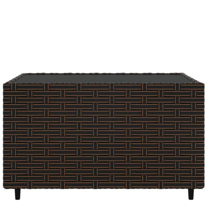 Salontafel Tuin Vierkant 50X50X30 Cm Poly Rattan Bruin