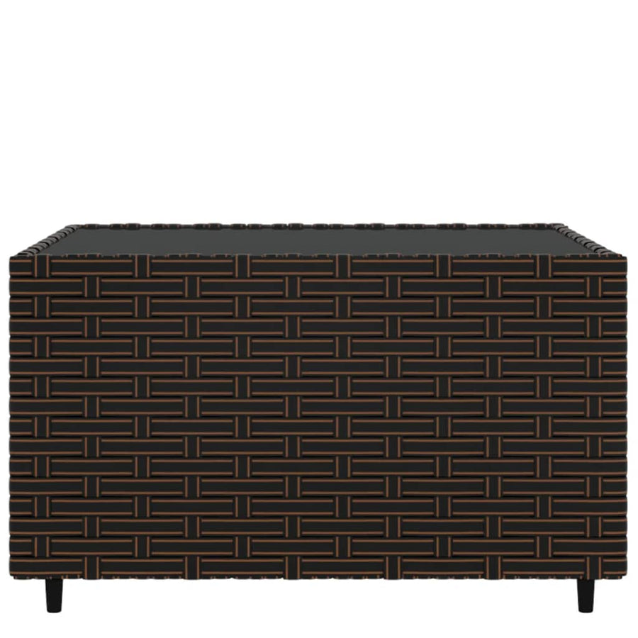 Salontafel Tuin Vierkant 50X50X30 Cm Poly Rattan Bruin