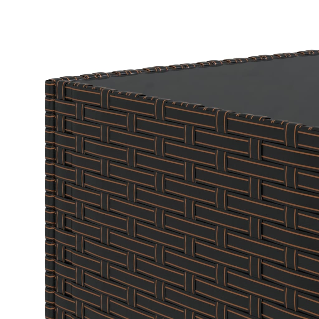 Salontafel Tuin Vierkant 50X50X30 Cm Poly Rattan Bruin