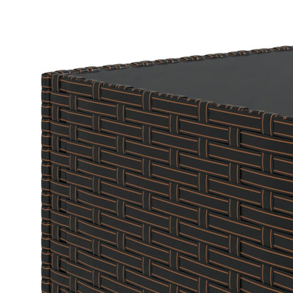 Salontafel Tuin Vierkant 50X50X30 Cm Poly Rattan Bruin