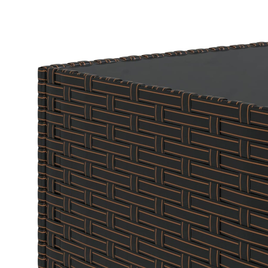 Salontafel Tuin Vierkant 50X50X30 Cm Poly Rattan Bruin