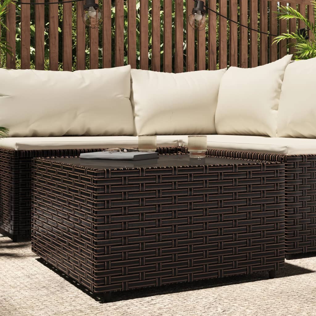 Salontafel Tuin Vierkant 50X50X30 Cm Poly Rattan Bruin