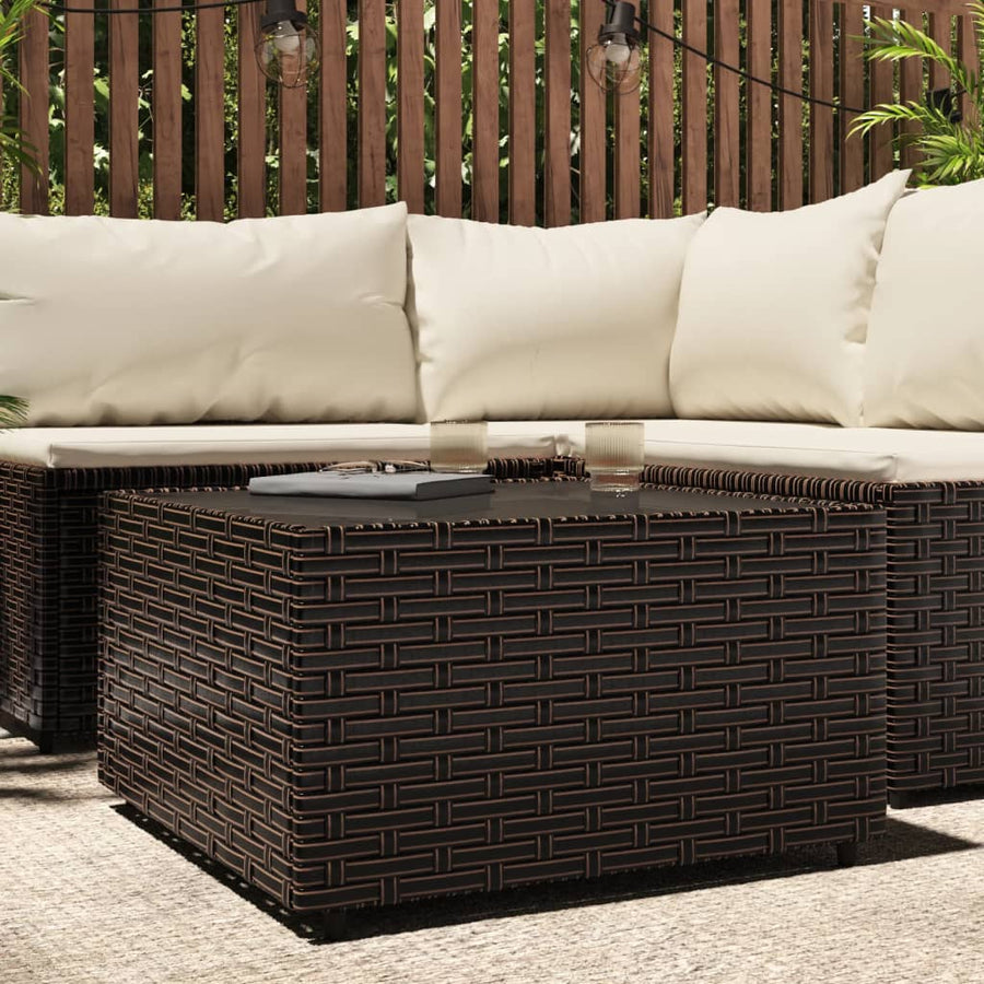 Salontafel Tuin Vierkant 50X50X30 Cm Poly Rattan Bruin