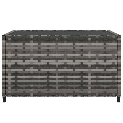 Salontafel tuin vierkant 50x50x30 cm poly rattan grijs