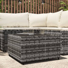 Tuin salontafel vierkant 50x50x30 cm poly rattan grijs
