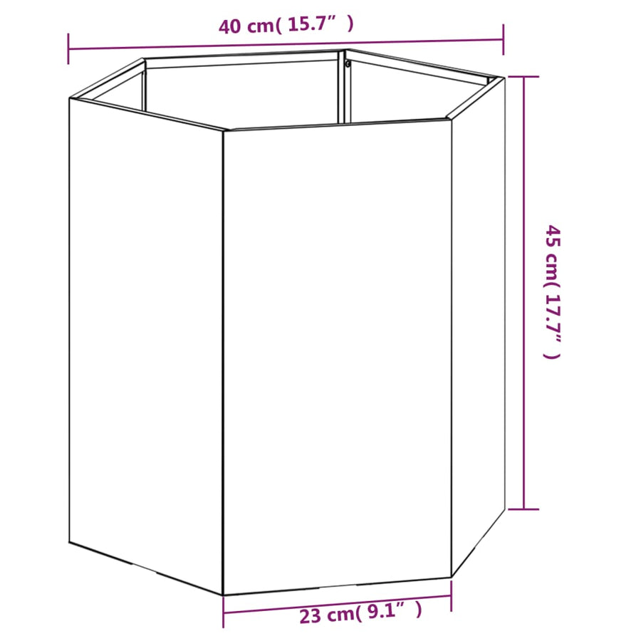 Plantenbak Roestig 40X40X45 Cm Cortenstaal