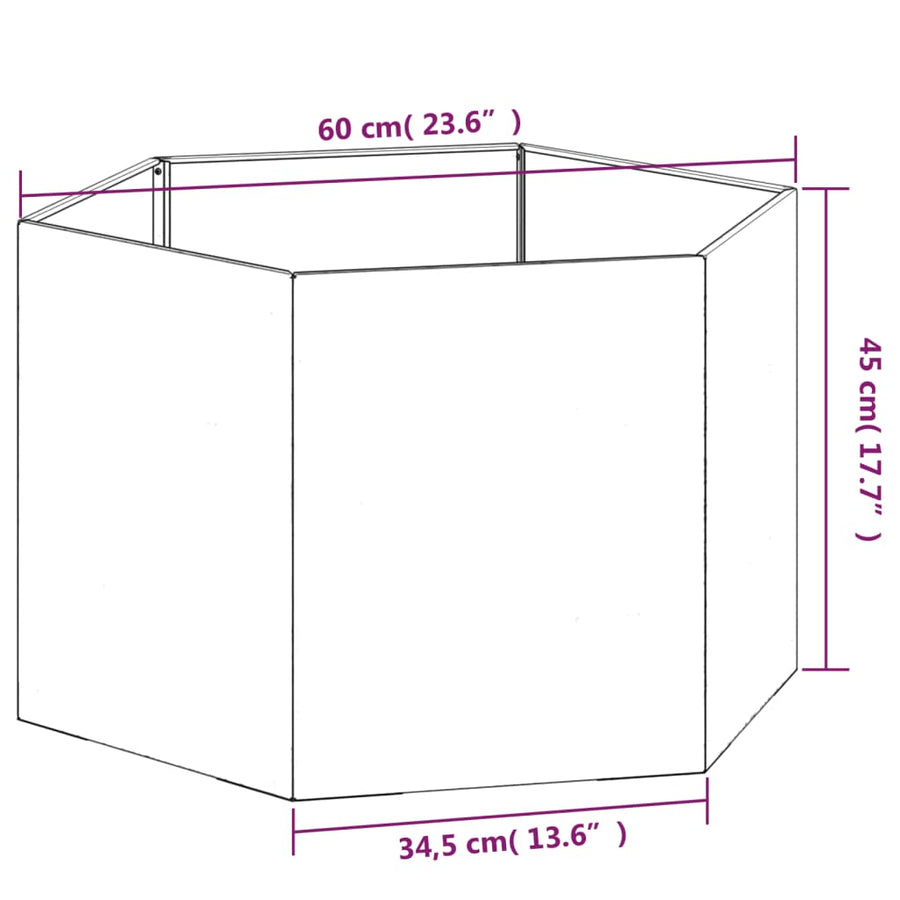 Plantenbak Roestig 60X60X45 Cm Cortenstaal