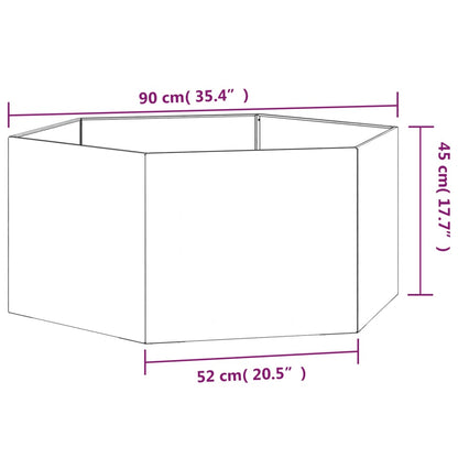 Plantenbak Roestig Cortenstaal 90 x 90 x 45 cm