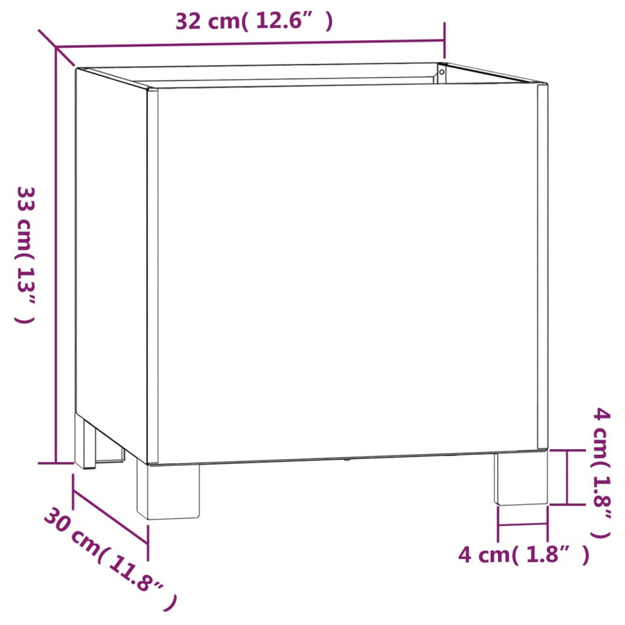Plantenbak Met Poten Roestig 32X30X33 Cm Cortenstaal