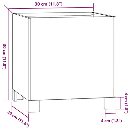 Plantenbakken met poten 2 st roestig 30x30x30 cm cortenstaal