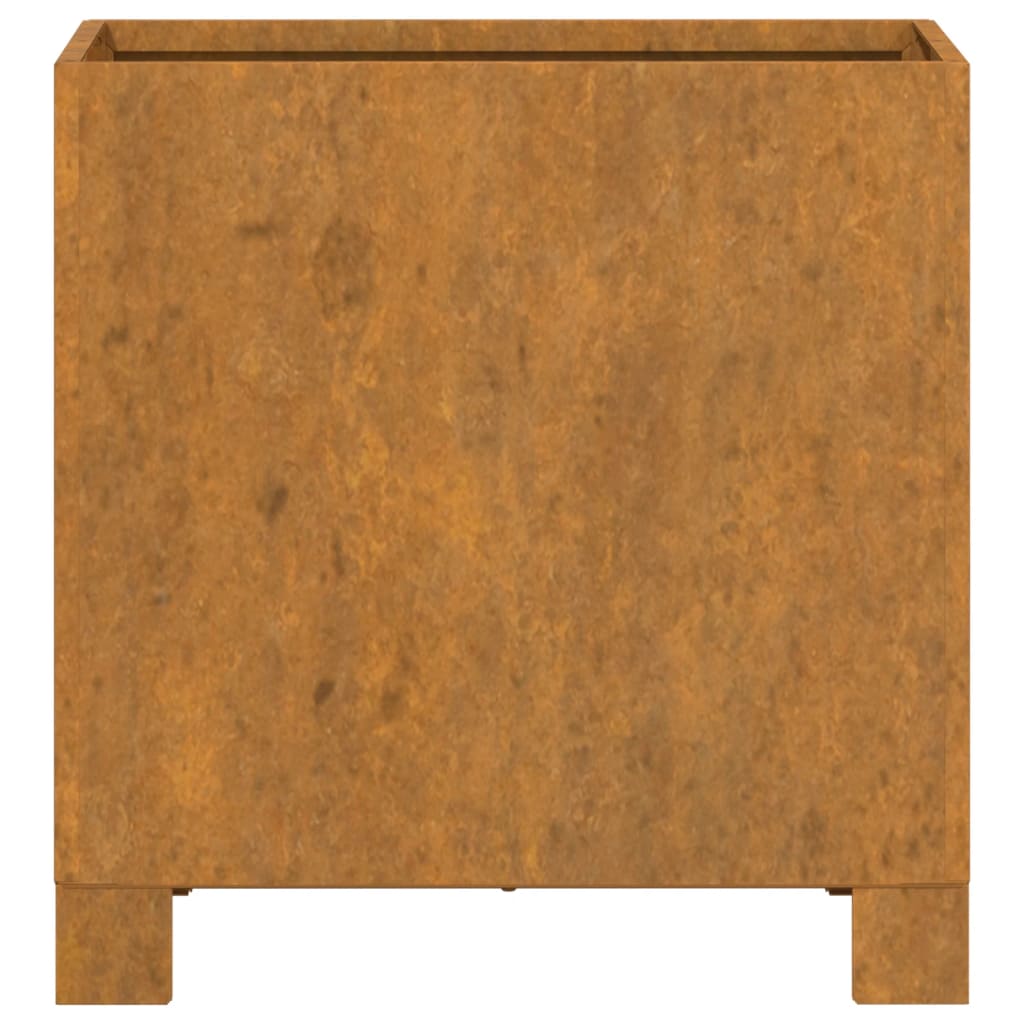 Plantenbakken met poten 2 st roestig 30x30x30 cm cortenstaal