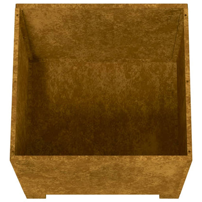 Plantenbakken met poten 2 st roestig 30x30x30 cm cortenstaal