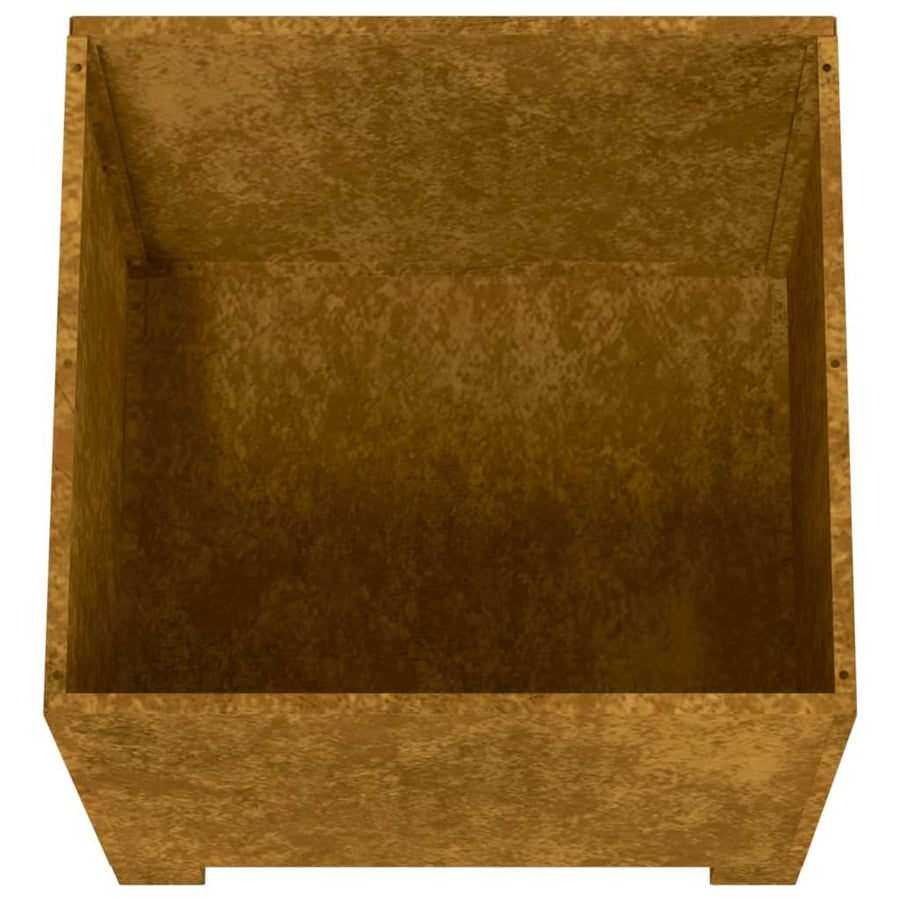 Plantenbakken met poten 2 st roestig 30x30x30 cm cortenstaal