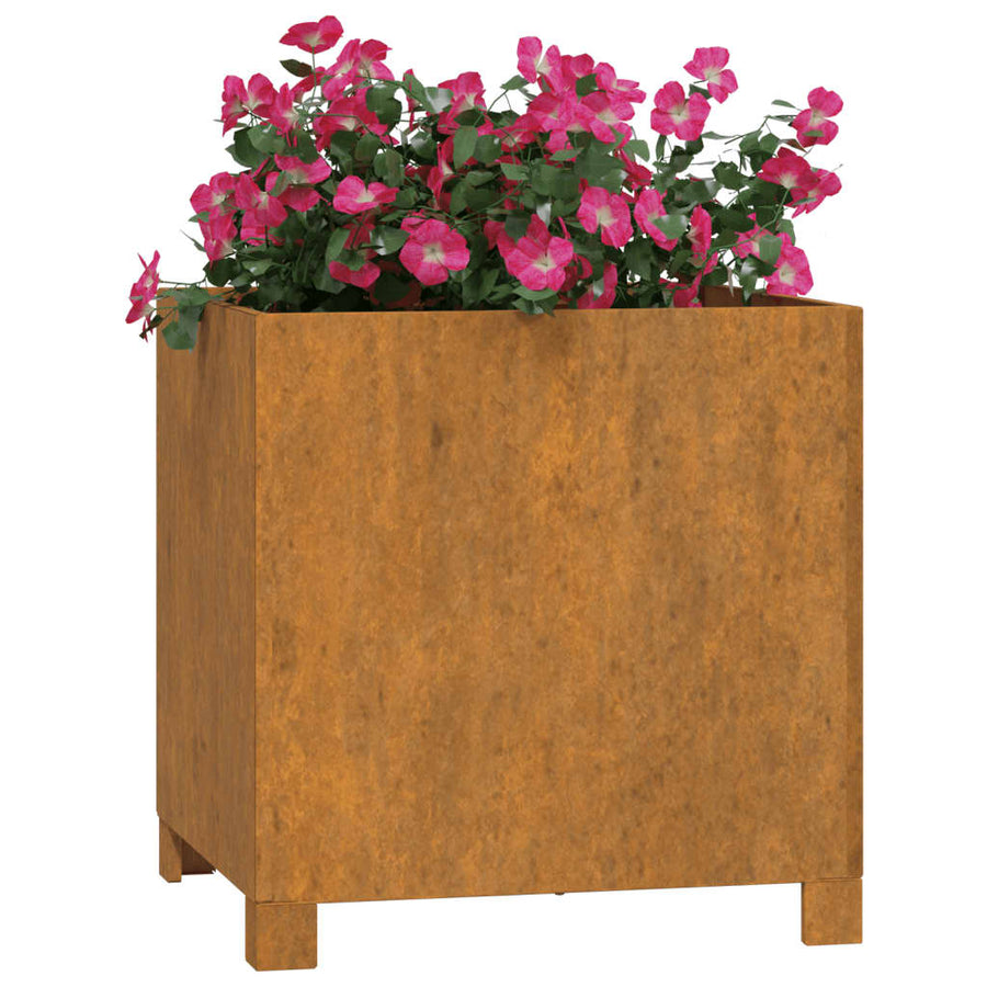 Plantenbak Met Poten Roestig 42X40X43 Cm Cortenstaal