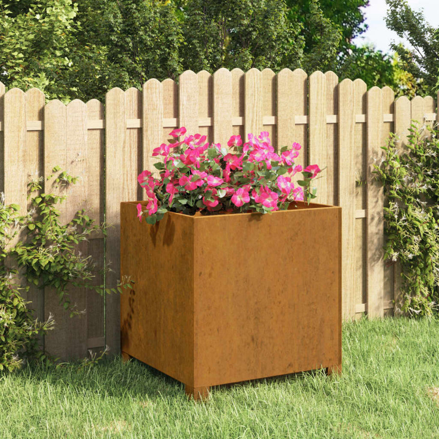 Plantenbak Met Poten Roestig 42X40X43 Cm Cortenstaal