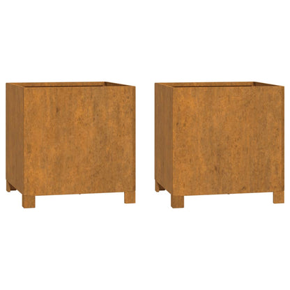 Plantenbakken Met Poten 2 St Roestig 42X40X43 Cm Cortenstaal