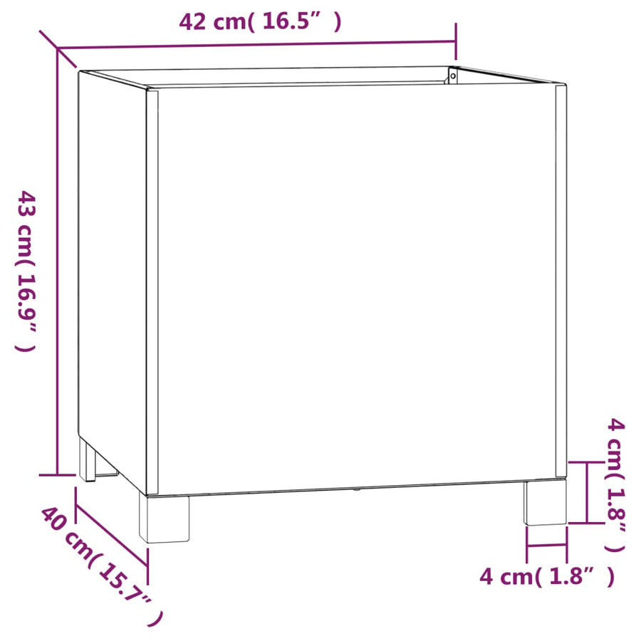 Plantenbakken Met Poten 2 St Roestig 42X40X43 Cm Cortenstaal