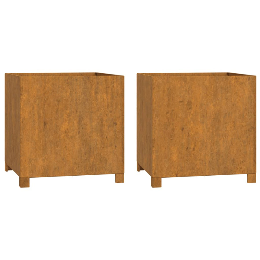 Plantenbakken Met Poten 2 St Roestig 49X47X50 Cm Cortenstaal