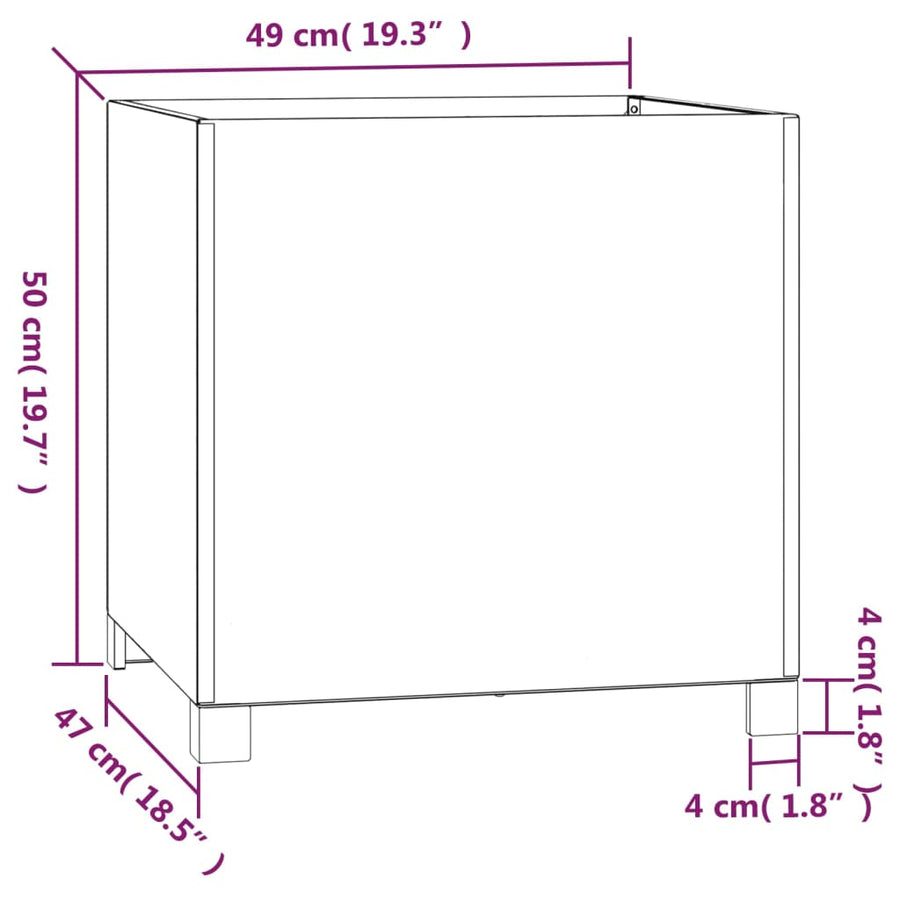 Plantenbakken Met Poten 2 St Roestig 49X47X50 Cm Cortenstaal