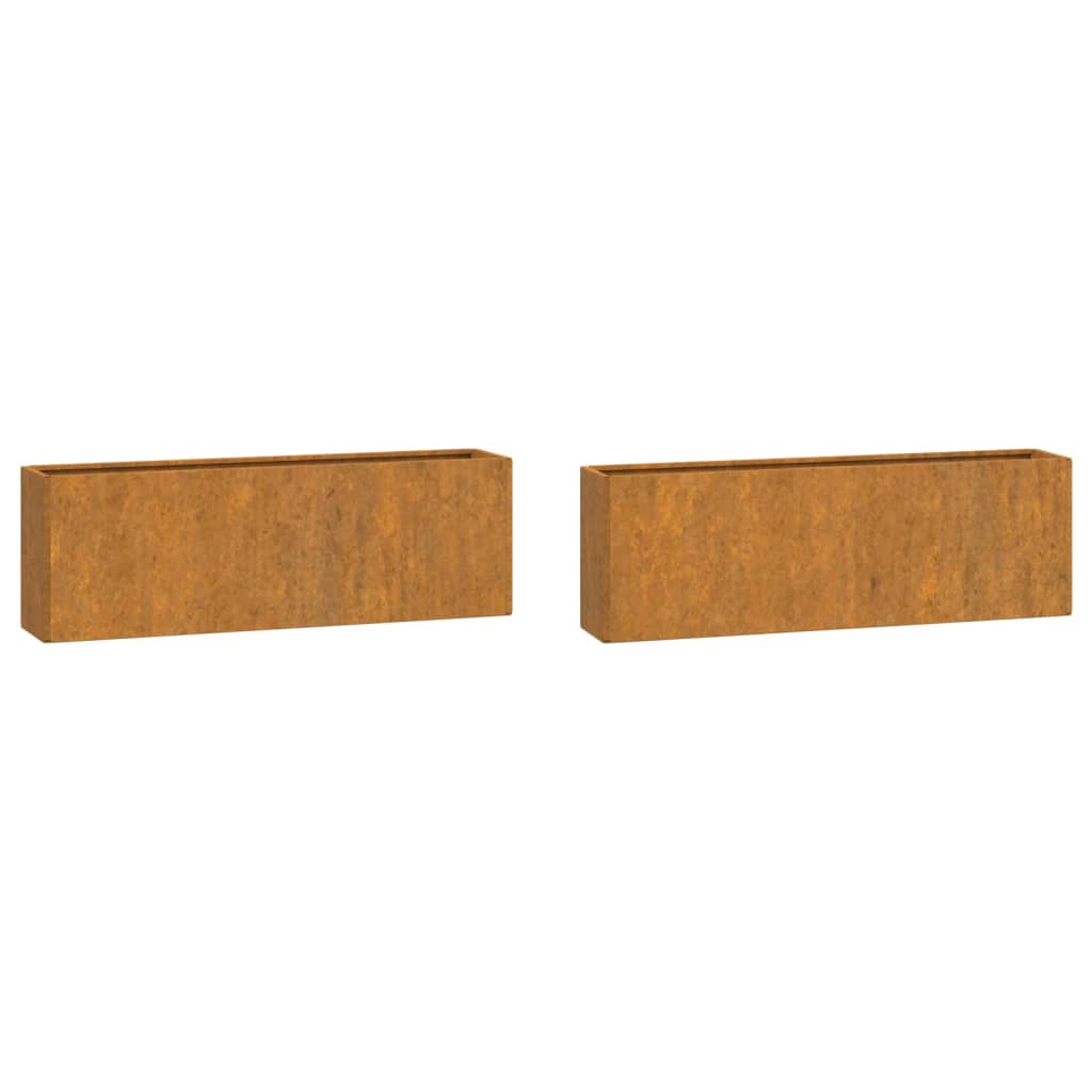 Plantenbakken Wandmontage 2 St 53X10X17 Cm Cortenstaal Roestig
