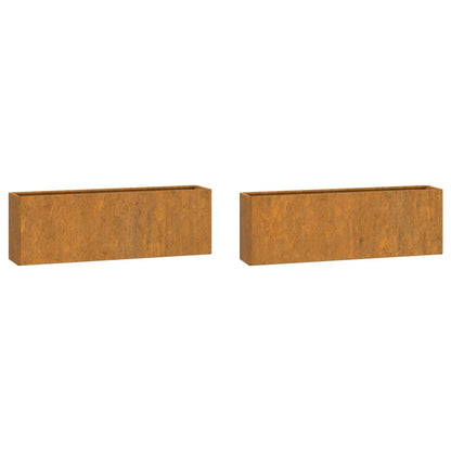 Plantenbakken Wandmontage 2 St 53X10X17 Cm Cortenstaal Roestig