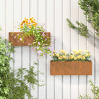 Plantenbak wandmontage 2 st 53x10x17 cm cortenstaal