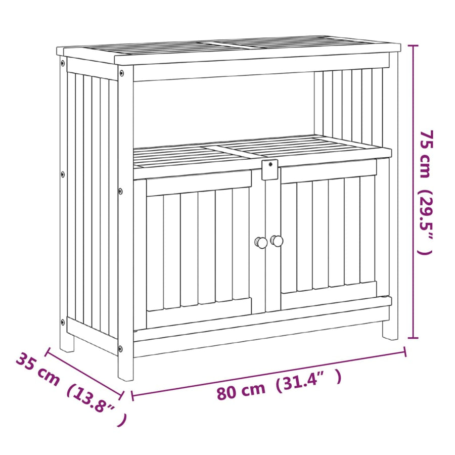 Tuinwandtafel Massief Acaciahout 80 x 35 x 75 cm