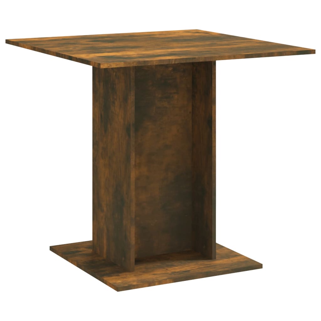 Eettafel 80X80X75 Cm Bewerkt Hout Gerookt eiken