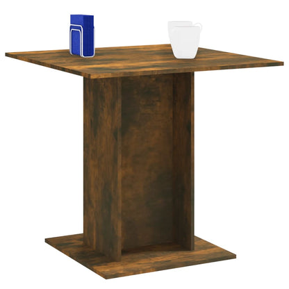 Eettafel 80X80X75 Cm Bewerkt Hout Gerookt eiken