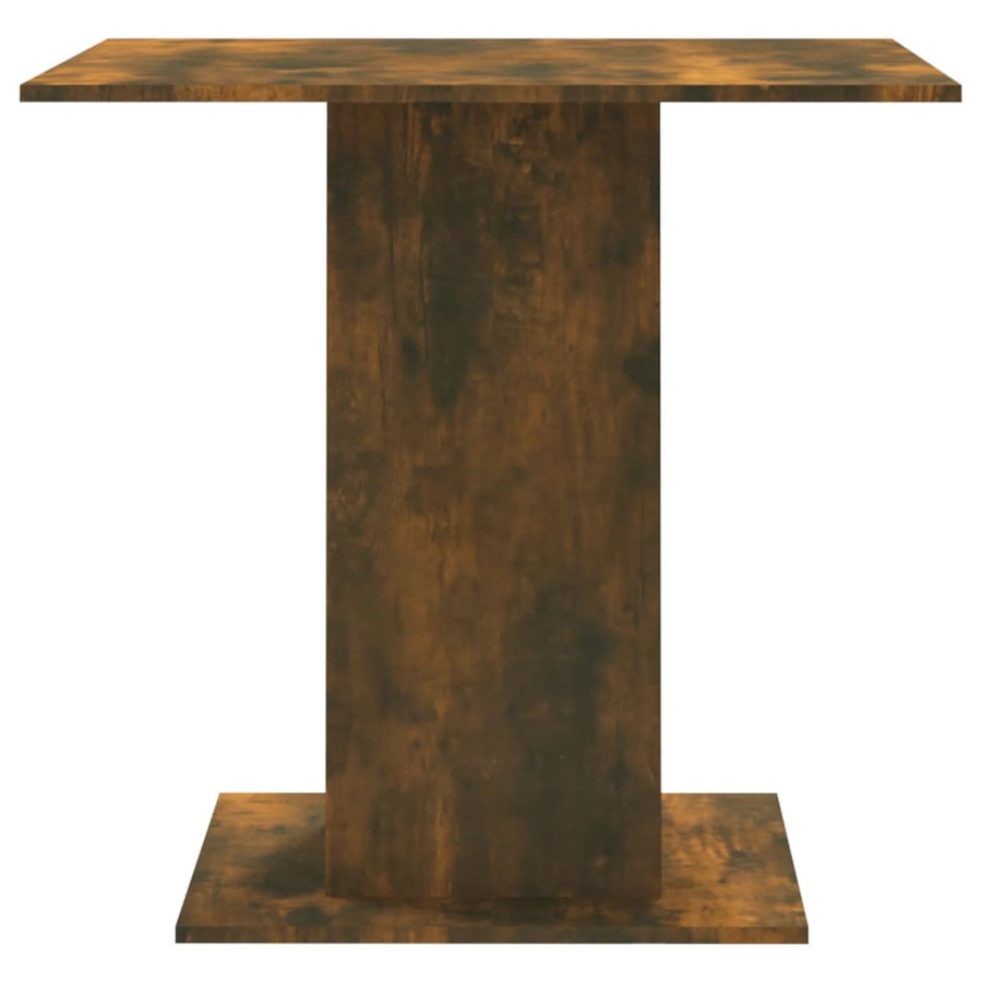 Eettafel 80X80X75 Cm Bewerkt Hout Gerookt eiken