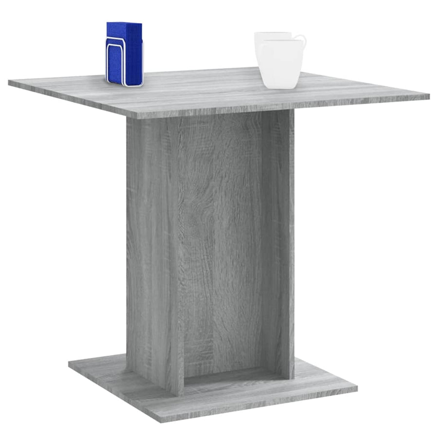 Eettafel 80X80X75 Cm Bewerkt Hout Eikenkleurig Grijs sonoma
