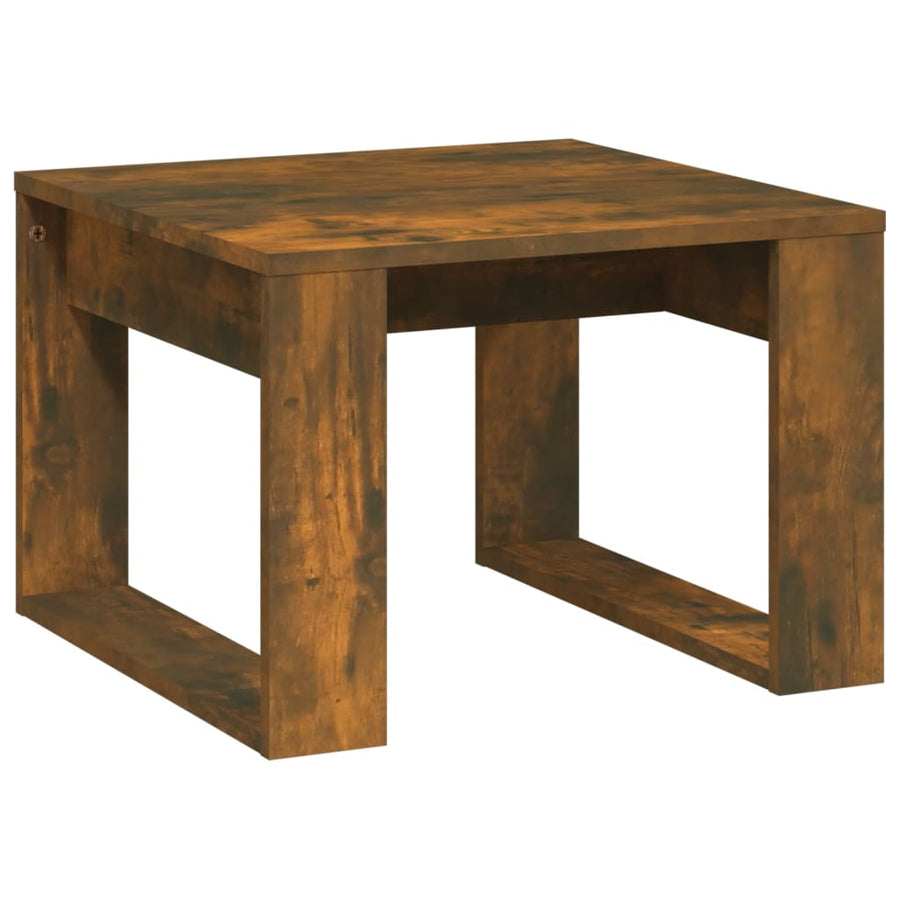 Bijzettafel 50X50X35 Cm Bewerkt Hout Gerookt Eikenkleurig 1