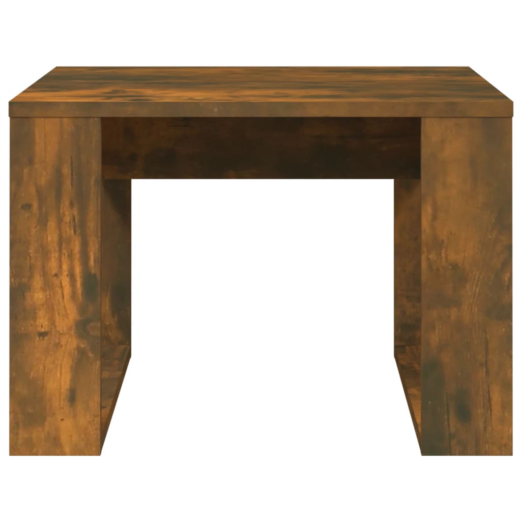 Bijzettafel 50X50X35 Cm Bewerkt Hout Gerookt Eikenkleurig 1