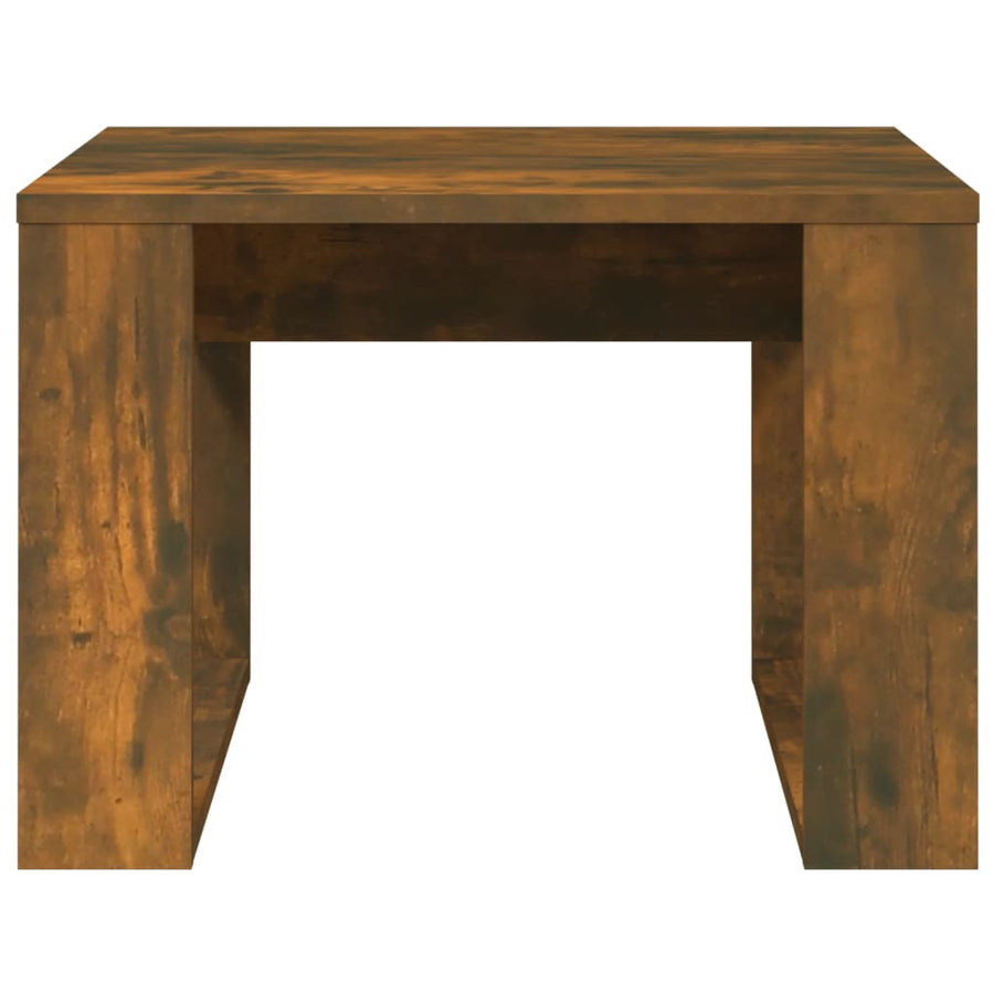 Bijzettafel 50X50X35 Cm Bewerkt Hout Gerookt Eikenkleurig 1