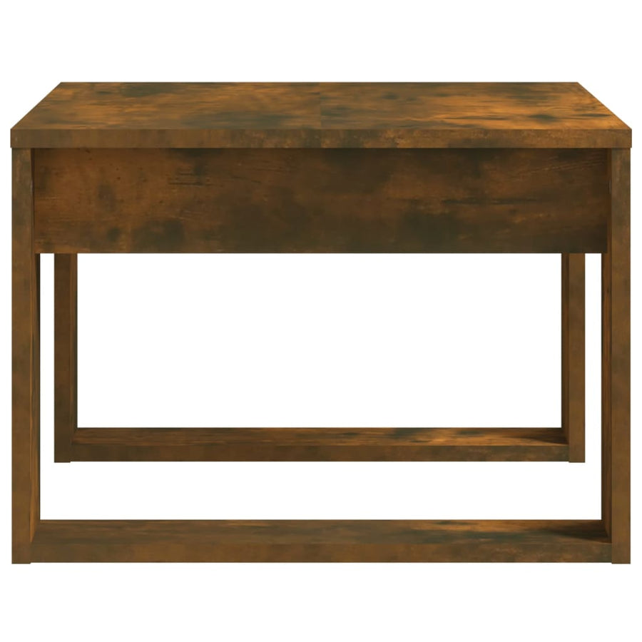 Bijzettafel 50X50X35 Cm Bewerkt Hout Gerookt Eikenkleurig 1