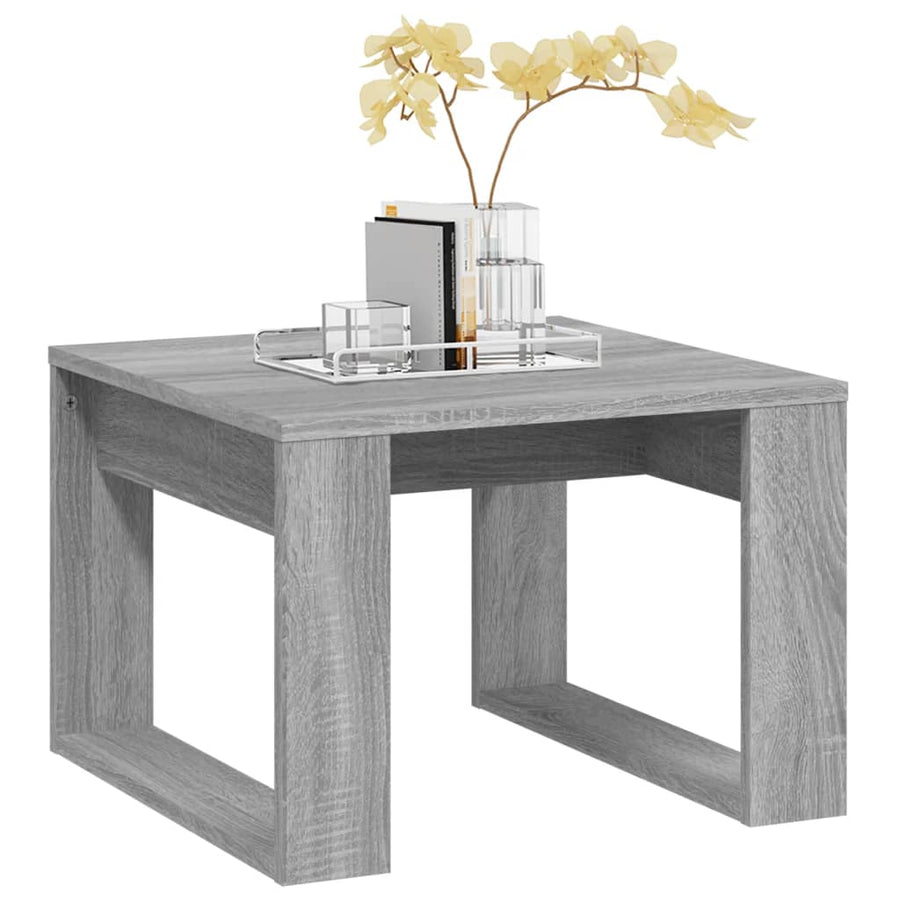 Bijzettafel 50X50X35 Cm Bewerkt Hout Eikenkleurig Grijs sonoma