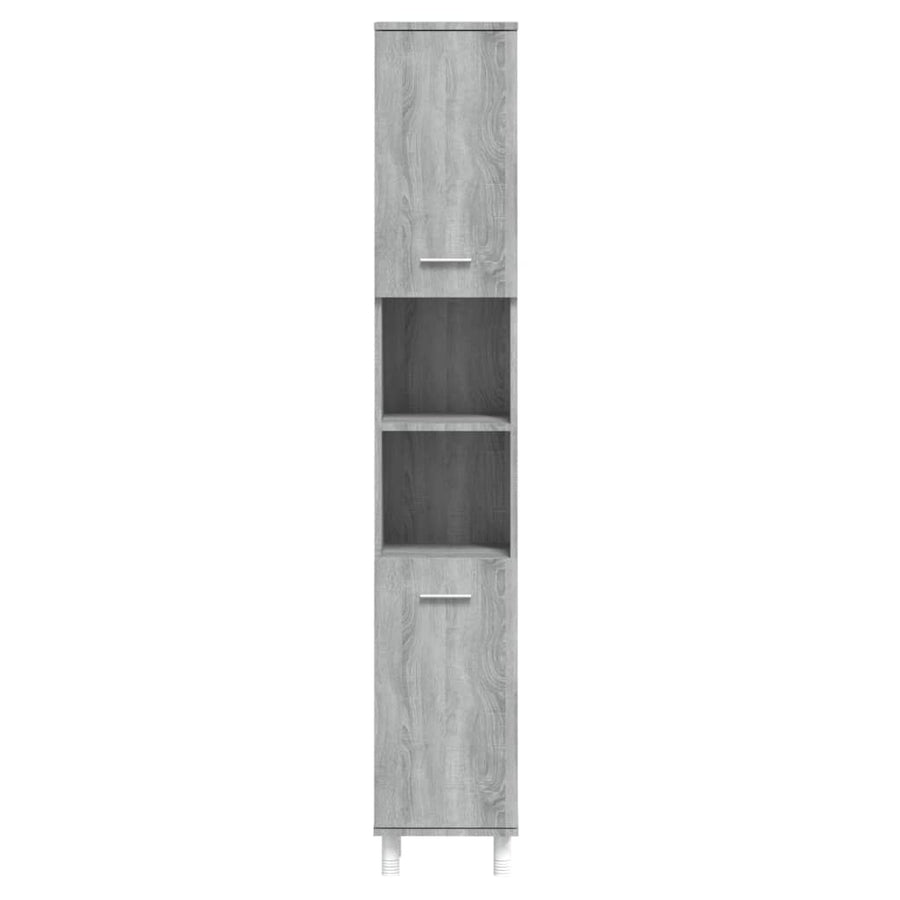 Badkamerkast 30x30x179cm bewerkt hout grijs sonoma eikenkleurig Grijs sonoma