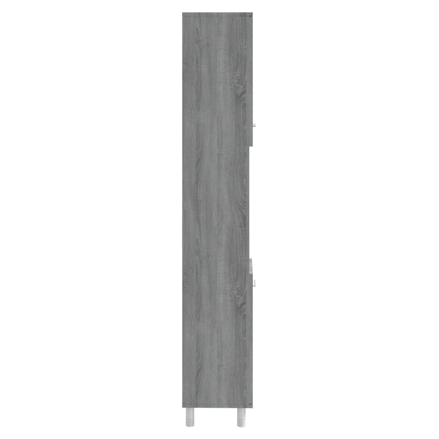 Badkamerkast 30x30x179cm bewerkt hout grijs sonoma eikenkleurig Grijs sonoma