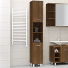 Badkamerkast 30x30x179 cm bewerkt hout bruin