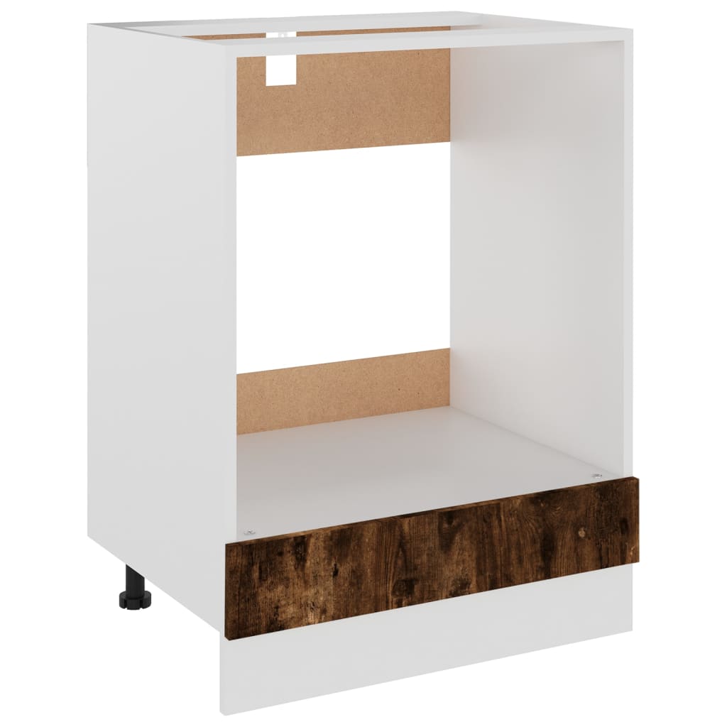Ovenkast 60x46x81,5 cm bewerkt hout gerookt eikenkleurig Ovenkast