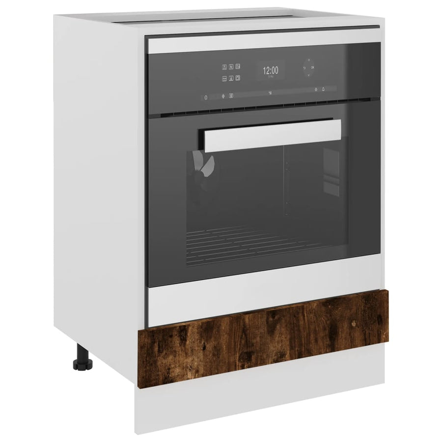 Ovenkast 60x46x81,5 cm bewerkt hout gerookt eikenkleurig Ovenkast