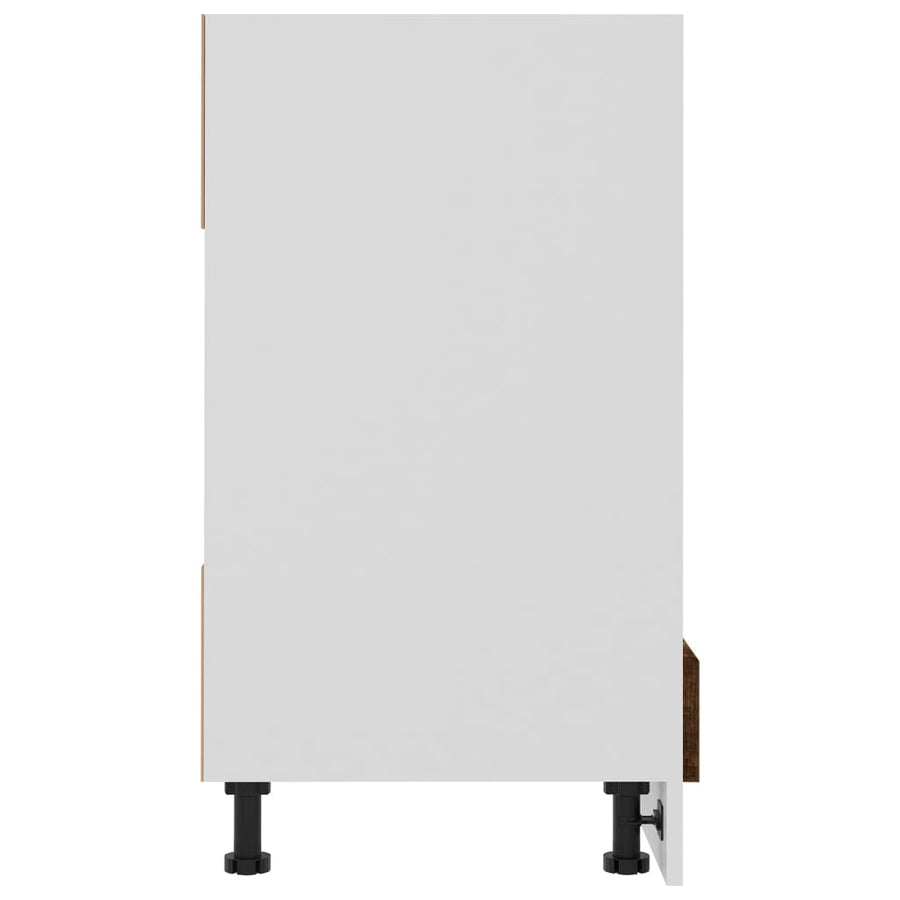 Ovenkast 60x46x81,5 cm bewerkt hout gerookt eikenkleurig Ovenkast
