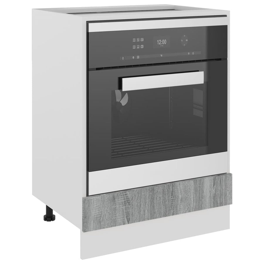 Ovenkast 60x46x81,5 cm bewerkt hout grijs sonoma eikenkleurig Ovenkast