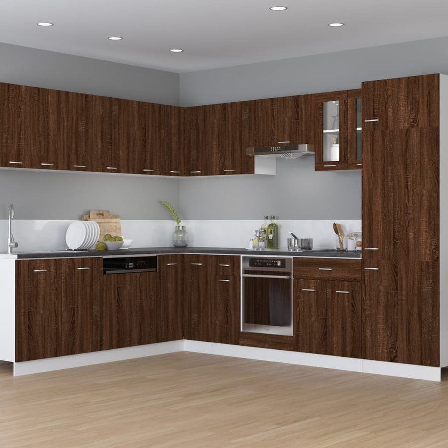60X46X8,5 Cm Bewerkt Hout Bruin Eikenkleur Ovenkast
