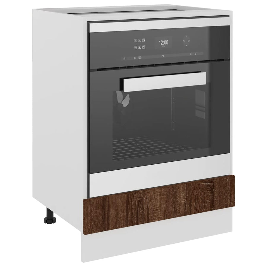 60X46X8,5 Cm Bewerkt Hout Bruin Eikenkleur Ovenkast