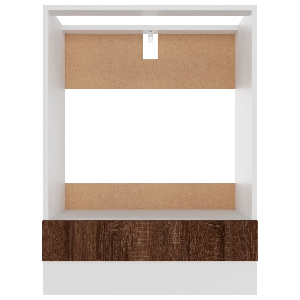 60X46X8,5 Cm Bewerkt Hout Bruin Eikenkleur Ovenkast