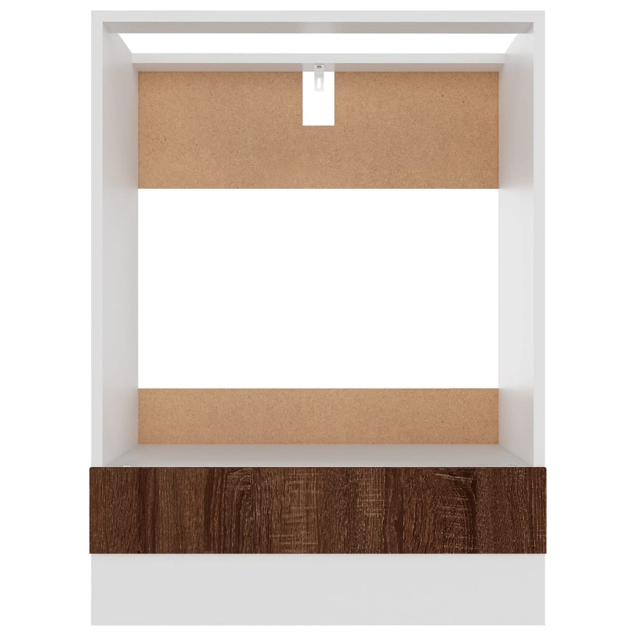 60X46X8,5 Cm Bewerkt Hout Bruin Eikenkleur Ovenkast