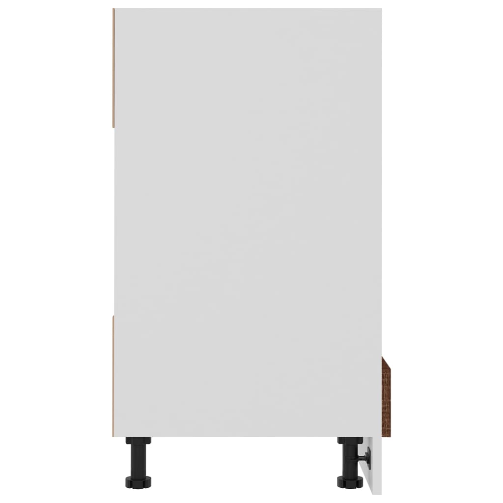 60X46X8,5 Cm Bewerkt Hout Bruin Eikenkleur Ovenkast