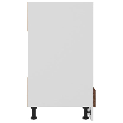 60X46X8,5 Cm Bewerkt Hout Bruin Eikenkleur Ovenkast
